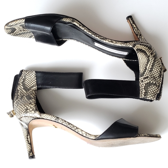 DVF | Strappy Heels Snakeskin Leather Heels - Picture 4 of 13